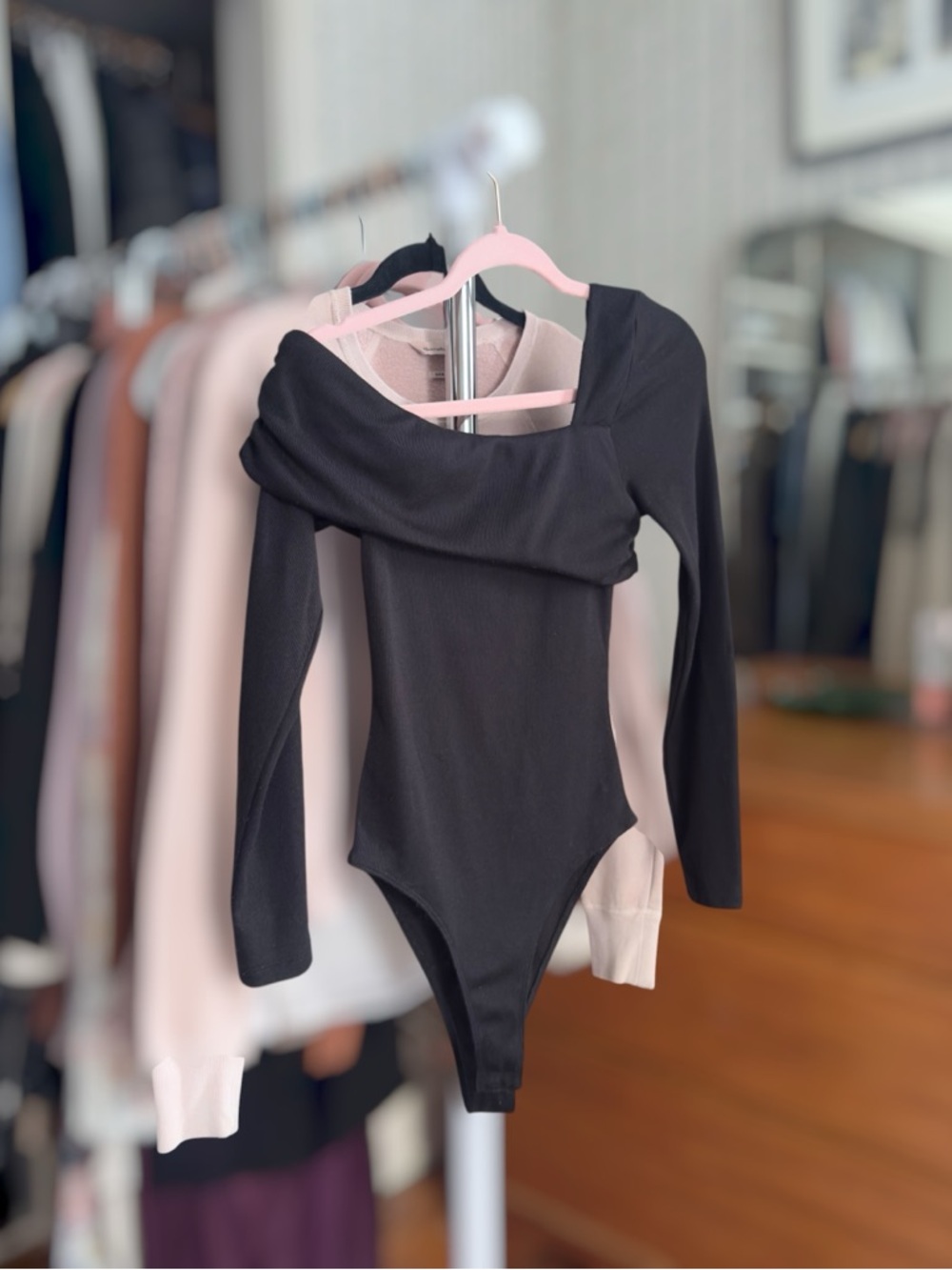 Off Shoulder Long Sleeve Bodysuit
